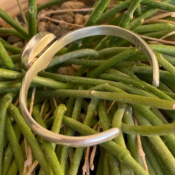Ajax Mine Turquoise Sterling Stacker Cuff - Picture 2 of 3
